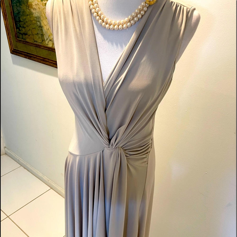 Shape FX Beige Dress with Built in Bra & Slip Sz M